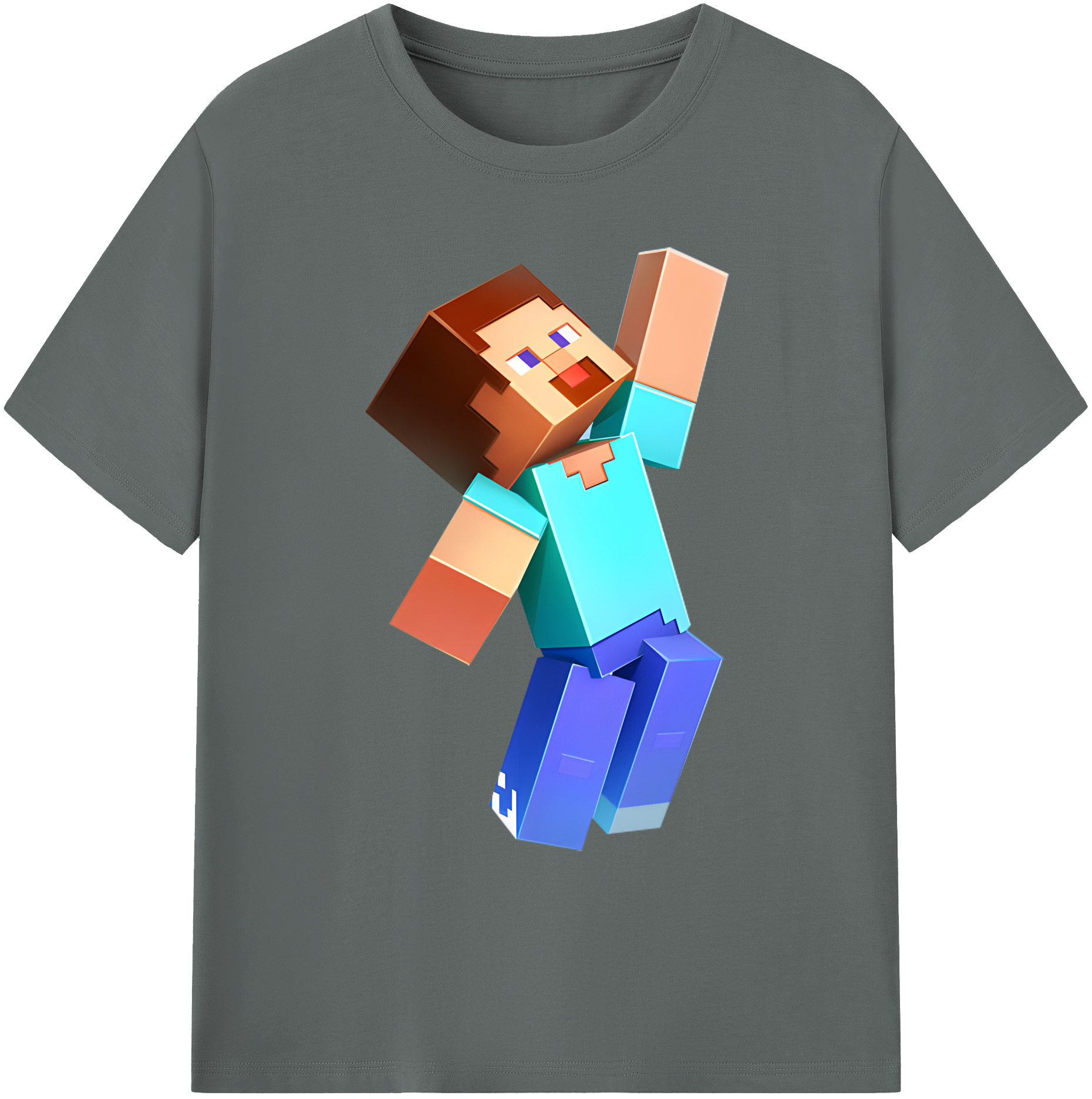 （画像用） マインクラフト ブロックの世界 Minecraft MC Block world 綿100％ メンズ半袖Tシャツ｜肌触りやわらか＆通気性
